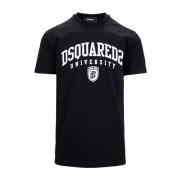 Dsquared2 Herr Slip-On T-shirt med Ribbade Kanter Black, Herr