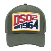 Dsquared2 Präglad Logga Baseball Cap Fibbia Green, Unisex