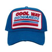 Dsquared2 Vintage Baseball Cap med spänne Blue, Unisex