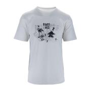 Saint Laurent T-shirt med grafiskt tryck i bomull med rund hals White,...