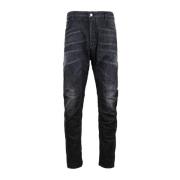 Dsquared2 Mäns Knapp Jeans med Använda Detaljer Gray, Herr