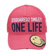 Dsquared2 Broderad Smile Baseballkeps Pink, Unisex