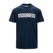 Dsquared2 Herr Crew Neck Bomull T-shirt Blue, Herr