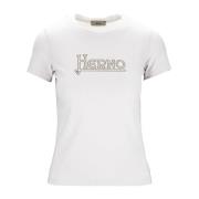 Herno Slip-On T-shirt med strasslogo White, Dam