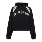 Palm Angels Randig Tape Huva Tröja Black, Herr