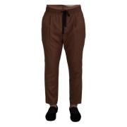 Dolce & Gabbana Lyxig Cashmere-Siden Joggerbyxor Brown, Herr