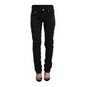 Just Cavalli Elegant Svart Smyckad Slim Fit Jeans Black, Dam