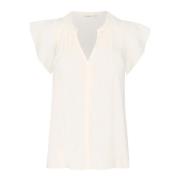 InWear Vit Whisper Top med V-ringning White, Dam