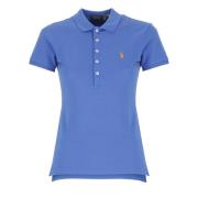 Ralph Lauren Cotton Five-Button Polo Shirt Blue, Dam