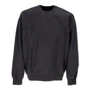 HUF Svart Crewneck Fleece med Broderad Logotyp Black, Herr