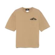 Dsquared2 Beige Crew Neck Logo Print T-shirt Beige, Herr