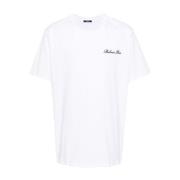 Balmain Vit Bomullssignatur T-shirt White, Herr