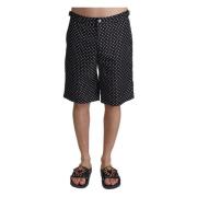 Dolce & Gabbana Polka Dot Elegance Swim Trunks Black, Herr