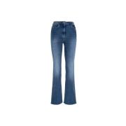 Elisabetta Franchi Guld knapp dragkedja skinny jeans Blue, Dam