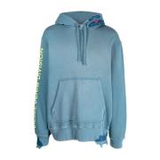 Diesel Förstörd Effekt Hoodie Blue, Herr