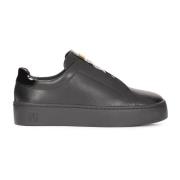 Kazar Damer bekväma svarta kornlädersneakers Black, Dam