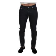 Dolce & Gabbana Svarta Bomulls Skinny Jeans Black, Herr