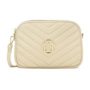 Kazar Kräm crossbody-väska med stort monogram. Beige, Dam