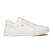 Kazar Vita lädersneakers med guldinslag White, Dam