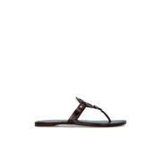 Tory Burch Läder flip-flops Brown, Dam