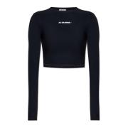 Jil Sander Simtopp med tryckt logotyp Black, Dam