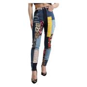 Dolce & Gabbana Levande Patchwork Skinny Jeans Multicolor, Dam