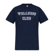 Sporty & Rich T-shirt med logotyp Blue, Dam