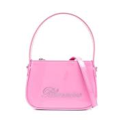 Blumarine Fuchsia Rhinestone Logo Toteväska Pink, Dam