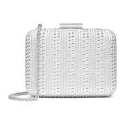 Kazar Elegant Silver Rhinestone Clutch Väska Gray, Dam