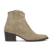 Kazar Mocka cowboy boots med dragkedja Beige, Dam