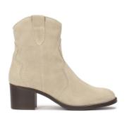 Kazar Tidlösa mocka cowboy boots Beige, Dam