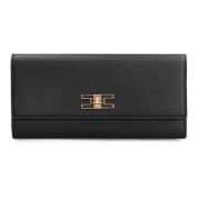 Elisabetta Franchi Snygg Faux Läder Crossbody Väska Black, Dam