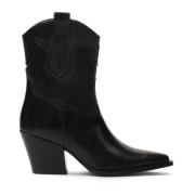 Kazar Svarta cowboyboots med dekorerad ovandel Black, Dam