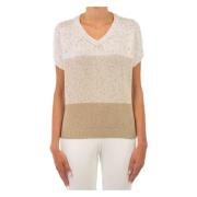 Le Tricot Perugia Beige V-ringad Tröja Beige, Dam