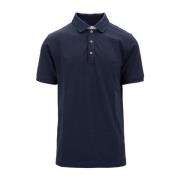 Fay Herr Button Polo Skjorta Blue, Herr