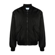 Versace Stilren Svart Blouson Jacka Black, Herr