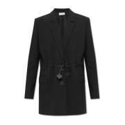 Lanvin Ullkavaj med läderband Black, Dam