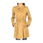 Armani Jeans Trench Coat Jacka med Reverskrage Brown, Dam