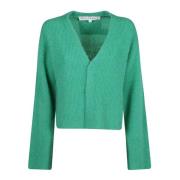 JW Anderson Stilren V-ringad Kofta Green, Dam