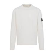 Stone Island Vit Pullover Tröja med rund hals White, Herr