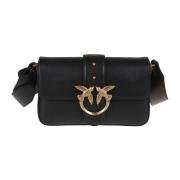 PINKO Svart Crossbody Väska Love Birds Spänne Black, Dam