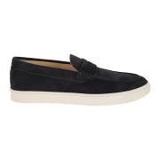 Brunello Cucinelli Blå Mocka Moccasin Sneakers Blue, Herr