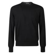 Tom Ford Bomull Crew Neck Stickat Black, Herr