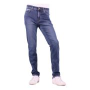 Briglia Blå Jeans Bomull Elastan Tyg Blue, Herr