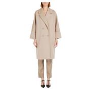 Max Mara Studio Brun Dubbelknäppt Midi Kappa Brown, Dam