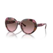 Michael Kors Runda oversized solglasögon med Empire-logotyp Pink, Unis...