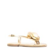 Vic Matié Gyllene Blomma Platta Sandaler Yellow, Dam