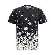 Moschino Daisy Print Crew Neck T-Shirt Black, Herr