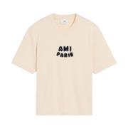 Ami Paris Beige Crew Neck T-shirts och Polos Beige, Dam