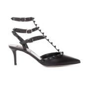 Valentino Garavani Rockstud Pumps i slätt läder Black, Dam